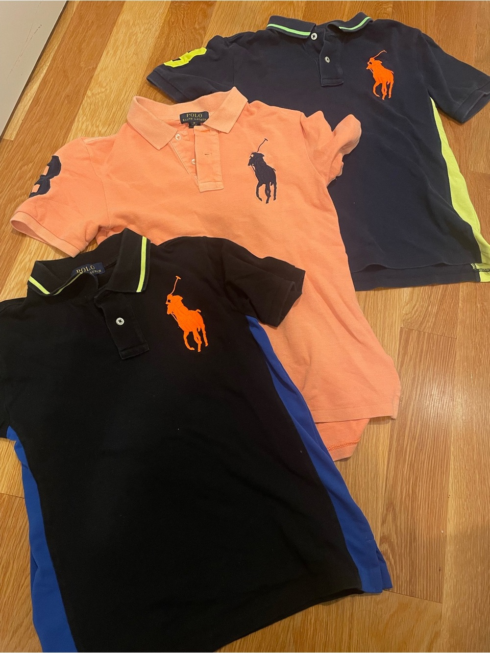 Ralph Lauren  boy Polo pig pony Pack - Peach, Black, Navy with Neon Accents